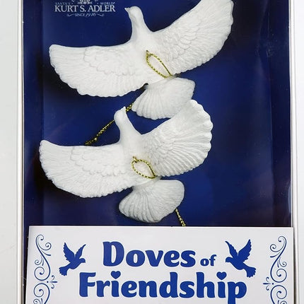 Kurt Adler 4.5" Resin Friendship Dove Ornament Set
