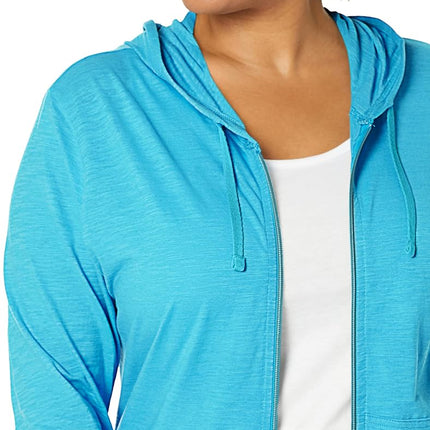 Hanes Women's Jersey Full Zip Hoodie, Process Blue, Large
