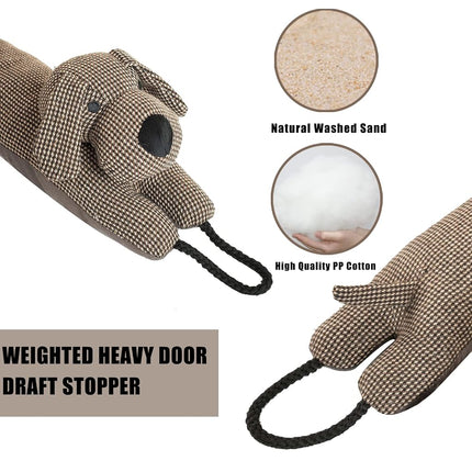 Marwood Decorative Wind Stopper 106cm Door & Window Draft Stopper Snake Noise Blocker Brown Dog 42"