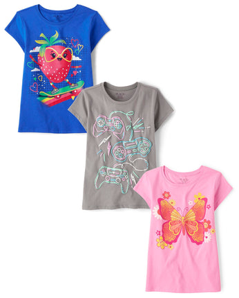 The Children's Place Girls' Gamer Short Sleeve Gra