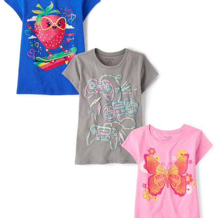 The Children's Place Girls' Gamer Short Sleeve Gra