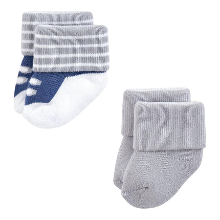 Hudson Baby Baby Girls' Cotton Rich Newborn and Terry Socks, Bear Boy 12-pack, 6-12 Months