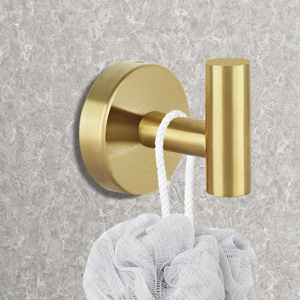 Homagic 8 Pcs Bathroom Robe Towel Hooks Coat Wall Hook Stainless Steel Heavy Duty Door Hanger Towel Robe Clothes Cabinet Closet Sponges Hook for Bathroom Bedroom Kitchen Hotel Pool (Gold)