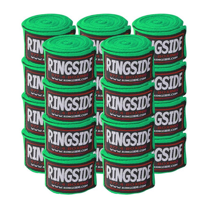 Ringside Mexican Style Boxing Hand Wraps, Neon Green, 180" (10 Pairs Pack)