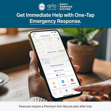 Arlo Pro Security Camera (6th Gen - 2025 Release) - 2K HDR, Battery Power, Event Captions, Emergency Response, 1-Month Trial of Secure Plan, 160° Field of View, Dual-Band WiFi, Spotlight, 4 Cam, White