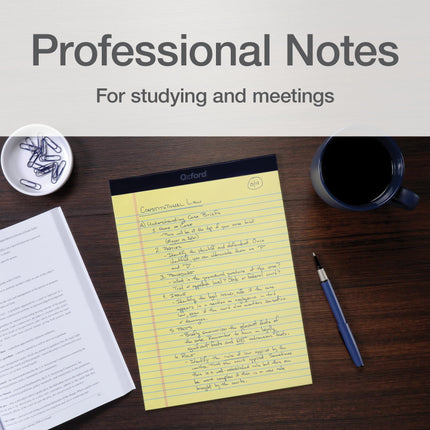 Oxford Premium Legal Pads, 12 Pack, Premium Note Pads, 50 Legal Rule 8.5" x 11" Sheets, Canary Yellow Paper with Firm Back, Professional Legal and Office Notepads