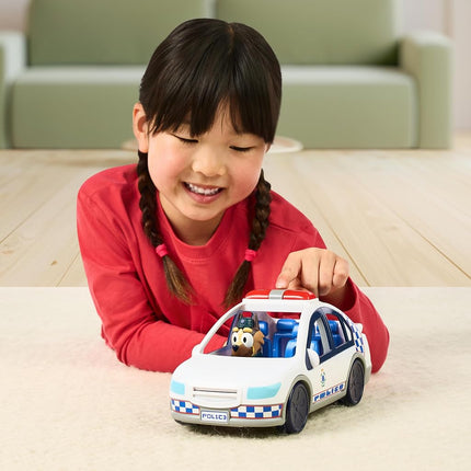 Bluey Police Car Toy, Lights & Sounds, Policeman Figure