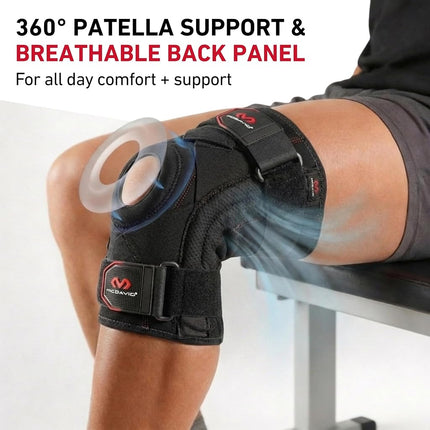 Soporte de rodilla con ligamentos McDavid, negro, grande