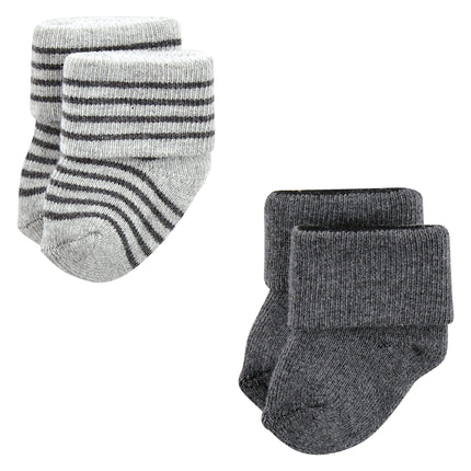 Luvable Friends Baby Girls Unisex Newborn Terry Socks, Orange Blue Aztec, 0-6 Months, (Pack of 12)