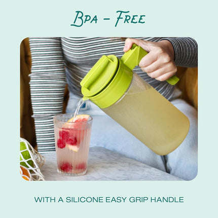 Takeya Patented and Airtight Pitcher Made in The USA, BPA Free Food Grade Tritan Plastic, 1 qt, Blueberry