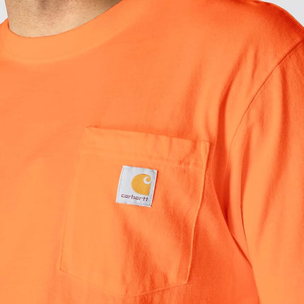 Carhartt Men's Loose Fit Heavyweight Short-Sleeve Pocket T-Shirt, Brite Orange, S