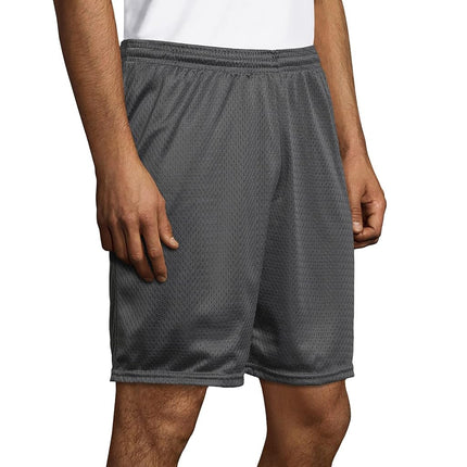Hanes Sport Men's Mesh Pocket Shorts, Men’s Performance Gear Shorts, Men’s Athletic Shorts, 9" Inseam, Railroad Gray, XX-Large
