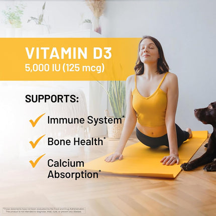 NatureWise Vitamin D3 5,000 IU for Healthy Muscle Function, Bone Health and Immune Support, Non-GMO in Cold-Pressed Organic Olive Oil,Gluten-Free, 1-year supply, 360 count