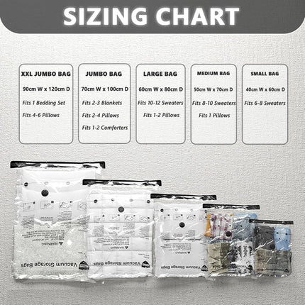 SUOCO 20 Combo Vacuum Storage Bags with Electric Pump, (4 Jumbo, 4 Large, 6 Medium, 6 Small) Travel Clothes Space Saver Bags, Compression Airtight Seal Bags for Clothing, Pillows, Comforters, Blankets