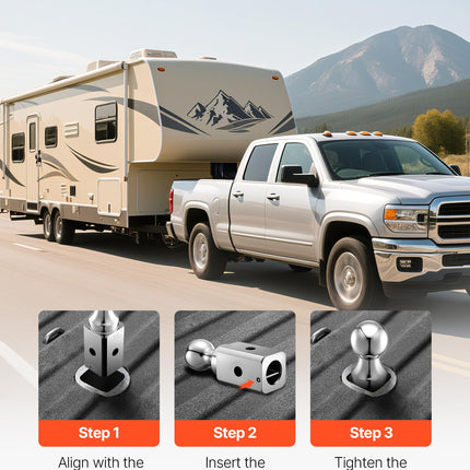 VEVOR Gooseneck Ball Hitch, Compatible with 2-5/16 Inch Hitch Replacement Ball, Gooseneck Trailer Hitch Up to 30,000 lbs Load Capacity, Fit Off-Road Rescue, RV Towing & Industrial Equipment Transport