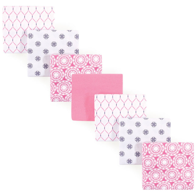 Hudson Baby Flannel 7 Piece Receiving Blanket, Med