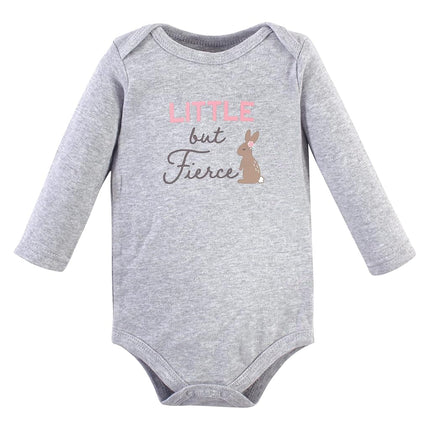 Hudson Baby Baby Girls Cotton Long-sleeve Bodysuits 3-pack, Girl Fox, 3-6 Months