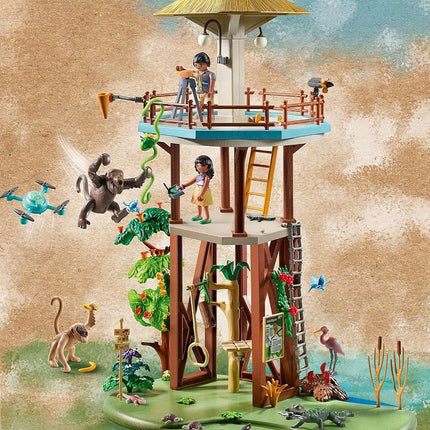 Playmobil Wiltopia 71008 Research Tower with Compass and Toy Animals, Sustainable Toy for Children Ages 4+