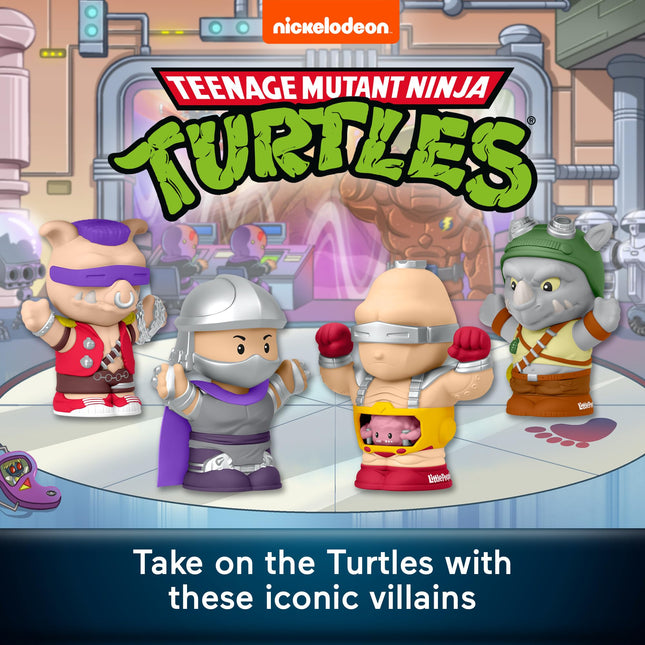 Little People Collector Tortugas Ninja Mutantes Adolescentes: Set de figuras de edición especial de villanos para adultos y fans en caja de regalo de exhibición