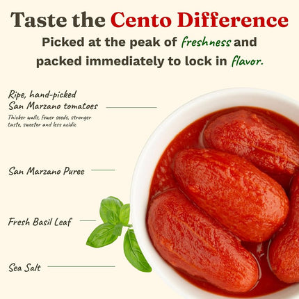 Cento Certified San Marzano Whole Peeled Plum Tomatoes, 28 Ounce , Pack of 6