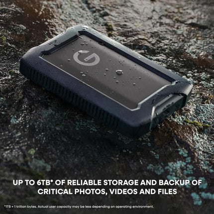 G-DRIVE ArmorATD 6TB, portable rugged external hard drive, HDD up to 130 MB/s, USB-C (5Gbps), USB 3.2 Gen 1, Thunderbolt 3