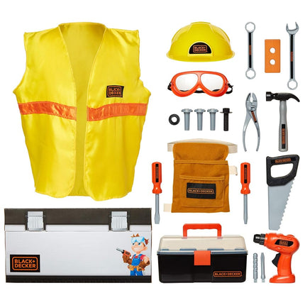 BLACK+DECKER Kids Tool Set with Toolbox, Construction Vest and Hard Hat 22 Piece Set [Amazon Exclusive]