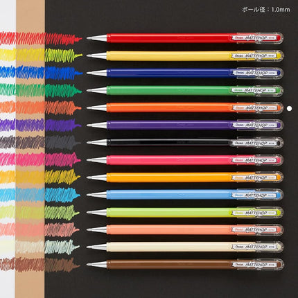 Pentel Color Ballpoint Pen, Matte Hop, Orange, 10 Count K110-VF
