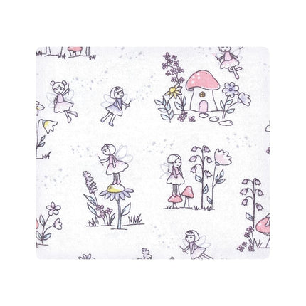 Lot de couvertures d'emmaillotage en flanelle de coton unisexe Hudson Baby, motifs « fées de jardin », taille unique