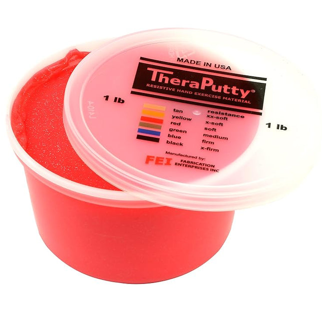 (0.5kg, Red: Soft) - CanDo Theraputty 10-2775 Sparkle Exercise Material 0.5kg. Red Soft