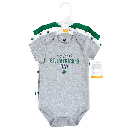 Hudson Baby Lot de bodies en coton pour bébé, motif trèfle le plus mignon, 6-9 mois