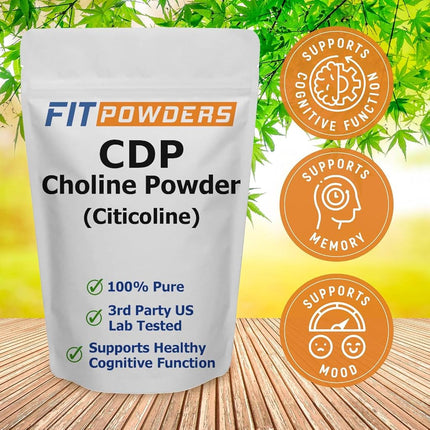 FitPowders Citicoline Powder, Pure CDP Choline with Scoop (10 Grams)