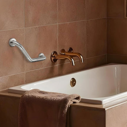 Grab Bars for Shower, 2 Pack, 16 Inch Angled Anti-Slip, Brushed Nickel