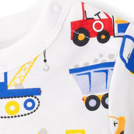 The Children's Place baby-boys And Newborn Short Sleeve Romper, Construction Trucks 2-pack, 0-3 Months
