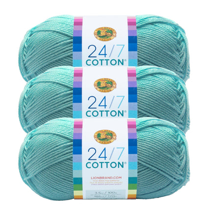 Lion Brand 24/7 Cotton Yarn, Yarn for Knitting, Cr