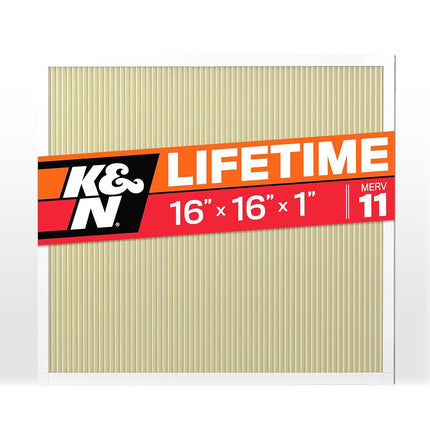 Filtre à air de fournaise de CVC K&N 16X16X1, dure toute une vie, lavable, Merv 11, le dernier filtre de CVC que vous achèterez, respirez en toute sécurité à la maison ou au bureau, HVC-11616