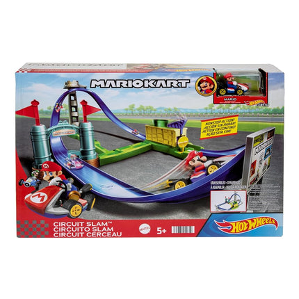 Hot Wheels Mario Kart Circuit Slam Track Set & Mario Kart Vehicle