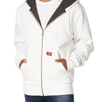 Dickies Men's Thermal-Lined Fleece Hoodie, White, 