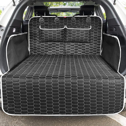 Oasser SUV Cargo Liner for Dogs, Waterproof Cargo Cover Pet Trunk Mat with Bumper Flap Protector 2 Large Pockets