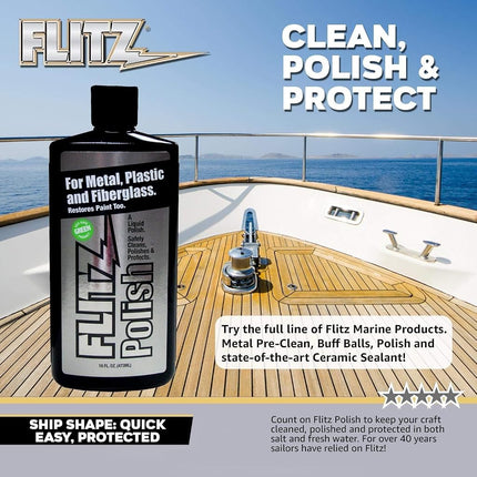 Flitz Multi Purpose Metal Polish Liquid - 3.4oz Bottle of USA-Made Tarnish Remover - for Aluminum, Chrome, Brass, Nickel, Silver - Non-Abrasive Metal Cleaner and Polish, Restorer (3 Pack)
