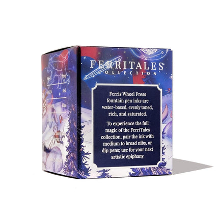 Ferris Wheel Press Ink, FerriTales Collection, Furry Frostbites, Deep Navy with Blue Shimmer, 20ml Fountain Pen Ink Bottle