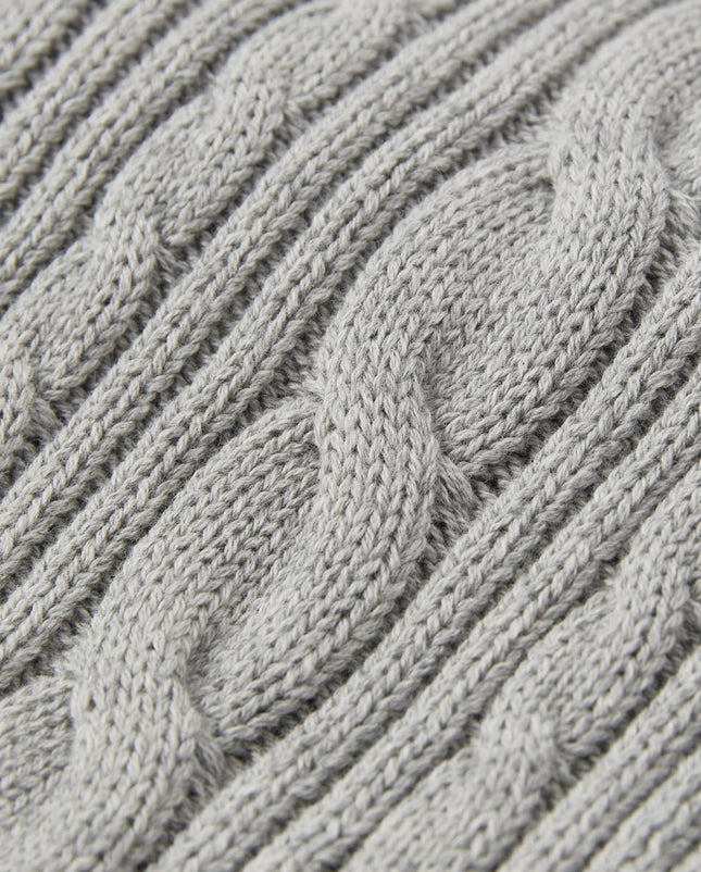 Suéter de punto trenzado de manga larga con cuello chal para niños y bebés Gymboree, gris, 2T
