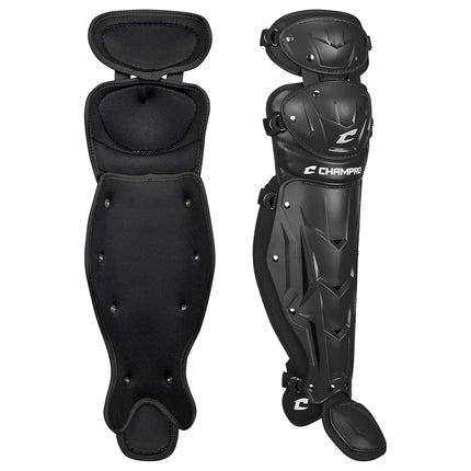 CHAMPRO Optimus MVP Double Knee Baseball Catcher’s Leg Guards, 12" Shin Length