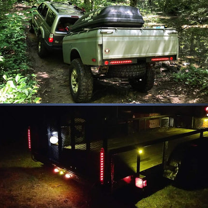 Nilight 2PCS 16Inch 11 LED Red Trailer Light Bar for Park Stop Turn Signals Tail Brake Light DOT Compliant IP65 Waterproof Truck Trailer Marker ID Bar