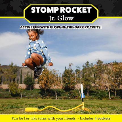 Stomp Rocket The Original Jr. Glow Rocket Launcher, 4 Foam Rockets and Toy Air Rocket Launcher - STEM Gift for Boys and Girls Ages 3 Years and Up - Great for Year Round Play Twin 20005