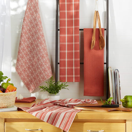 DII 100% Cotton, Ultra Absorbent, Oversized, Washing, Drying, Basic Everyday Kitchen Dishtowel 18 x 28 & Dishcloth 13 x 13, Set of 5 - Spice