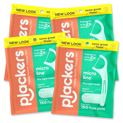 Plackers Micro Mint Dental Floss Picks, 150 Count,