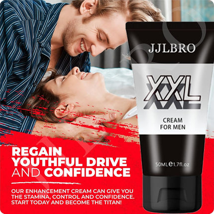 JJLBRO Huge XXL Extra Strength Enlargement Cream for Men - Power Enlarge Gel for Size, Thickness, Strength & Delay Performance - Adult Men's Masculinity Enhancer