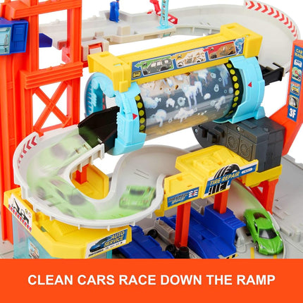 Matchbox Spin Cyclone Car Wash Playset with Corvette & Tow Truck