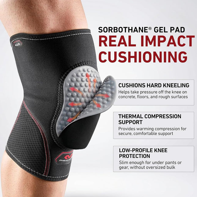 McDavid Knee Pad with Sorbothane Insert (Black, Large)