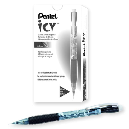 Pentel AL25TA Icy Mechanical Pencil, .5mm, Trans Smoke, Dozen